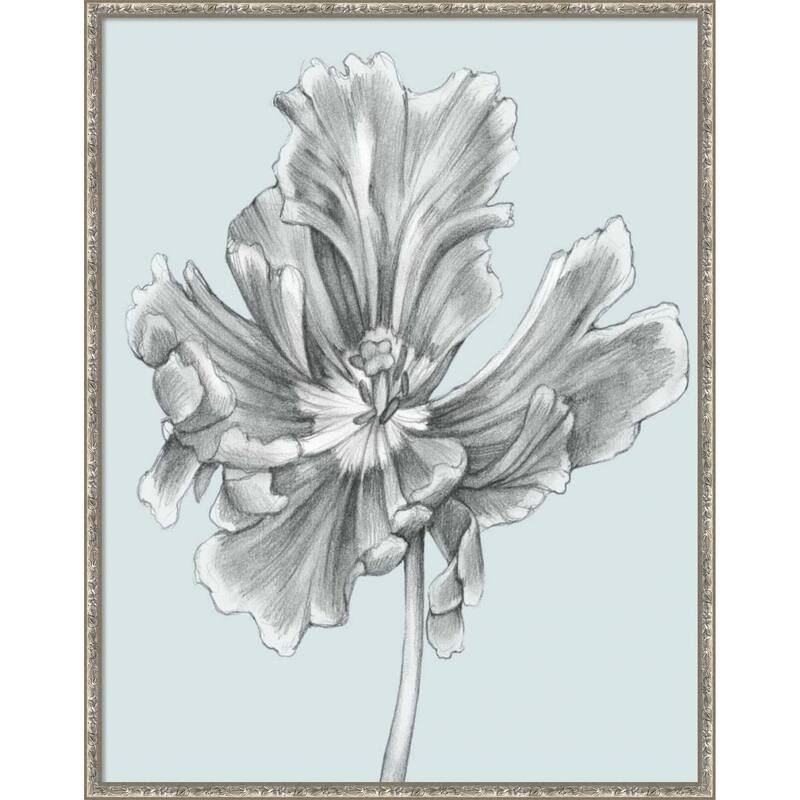 Silvery Blue Tulips No. 3 by Jennifer Goldberger Wood Framed Wall Art Print