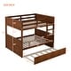 preview thumbnail 12 of 10, Stylish and Functional Design Wood Bunk Bed with Trundle for Extra Sleeping Space and Safety Guaranteed, Walnut