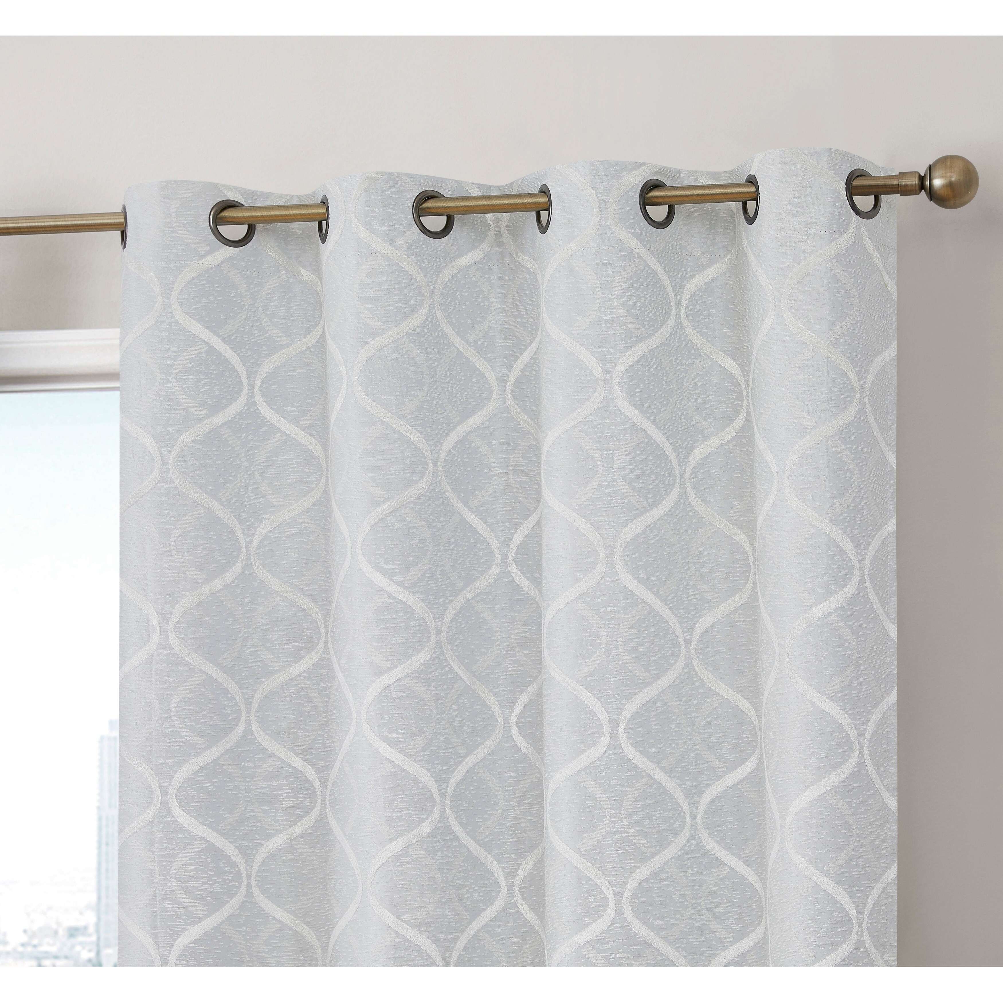 Curtainworks Flounced Ruffle Rod Pocket Curtain Panel