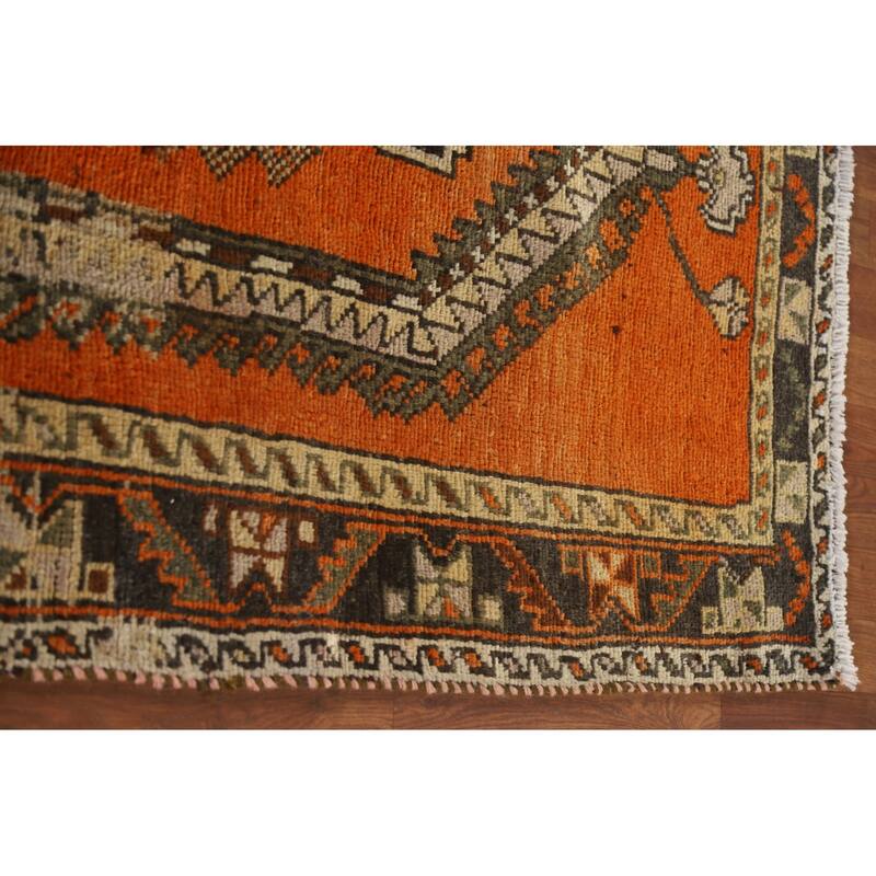 Vegetable Dye Viss Persian Vintage Runner Rug Handmade Wool Carpet - 3'10"x 9'6"