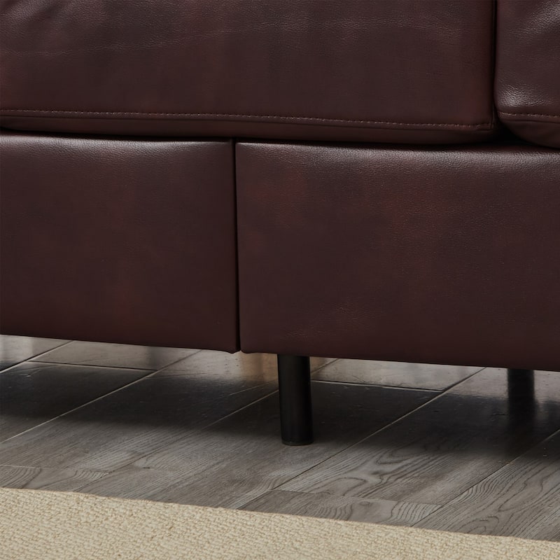 79" Modern PU Leather 3-Seater Sofa with Storage