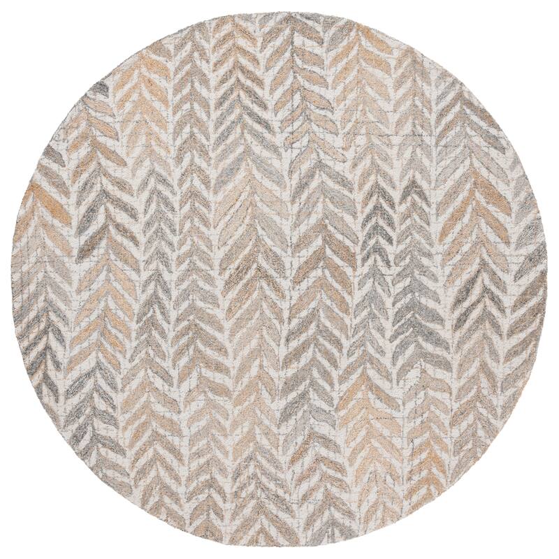 SAFAVIEH Handmade Renewal Incoronata Rug - 6' Round - Beige/Grey