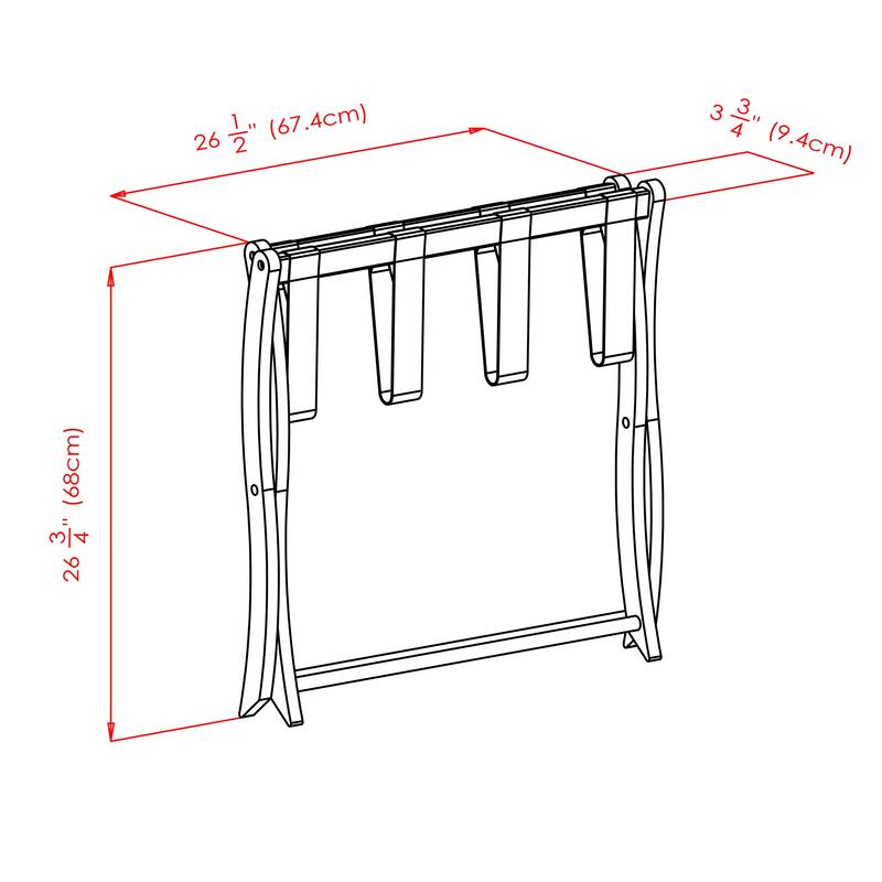 Foldable Wooden Luggage Rack Convenient Travel Companion - 26.54 x 18.66 x 20 inches