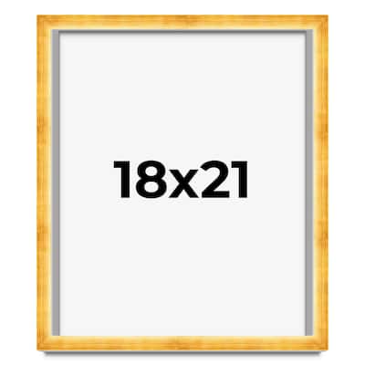 18x21 Shadow Box Frame Gold | 1.625 Inches Deep Real Wood Traditional