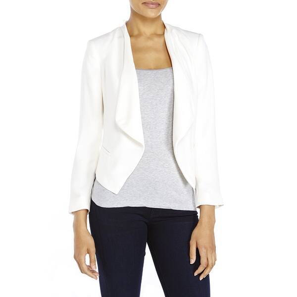 Shop Vince Camuto White Womens Size 6 Open Front Draped Crepe