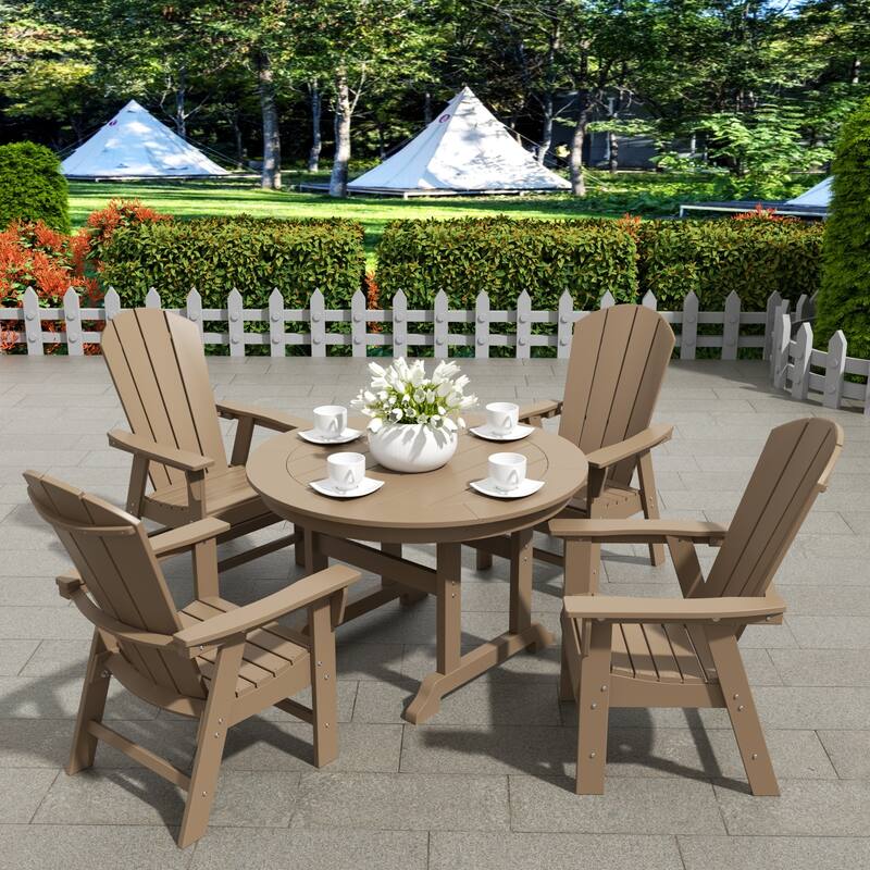 Polytrends Laguna Casual Upright Adirondack Chair (Set of 2)