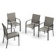 preview thumbnail 7 of 19, MAISON ARTS 4/6 Pieces Patio Dining Chairs, 3-Color Outdoor Textilene Dining Chairs Brown-4 Pieces