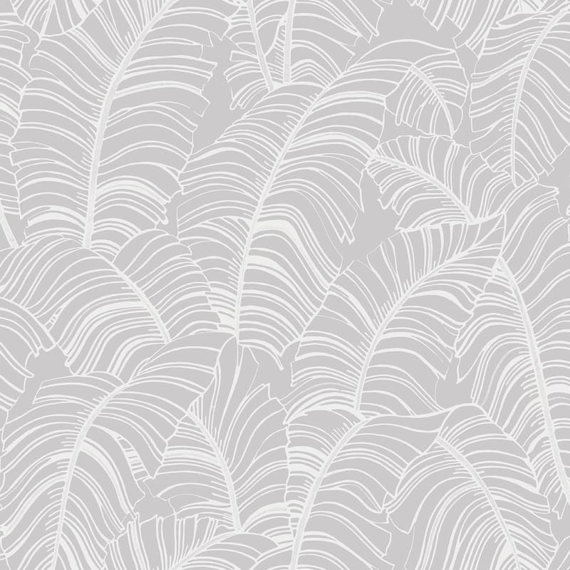 Galerie Wallcoverings Bazaar Broadleaf Design Non-woven Matte Wallpaper Roll - 33 feet x 21 inches - Grey