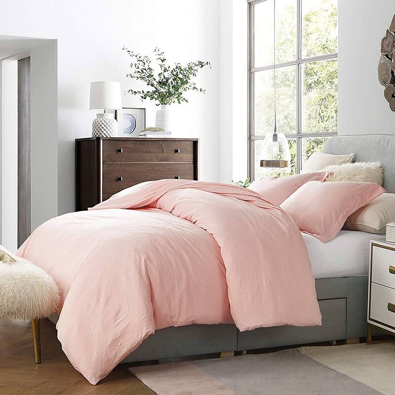 Duvet Cover Set - Natural Loft Queen - Rose Quartz