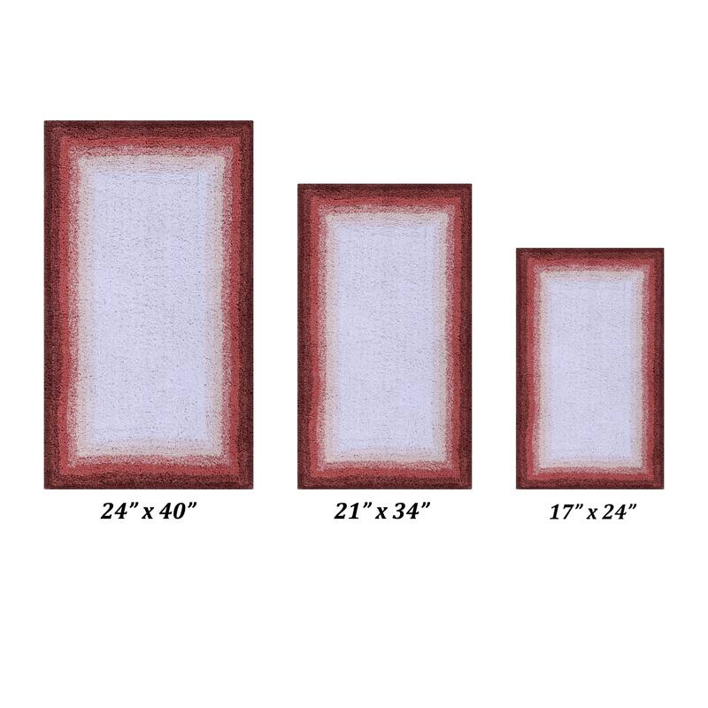Better Trends 100% Cotton Super Soft & Highly Water Absorbent Bathroom Rugs-Torrent Collection Tufted Machine Washable Bath Mats - 3 Piece Set (17" x 24" | 21" x 34" | 24" x 40") - Rose