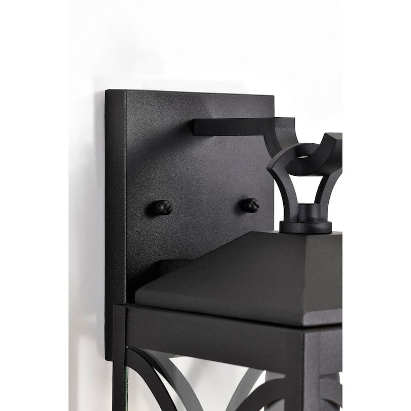 Oaklyn 1 Light Medium Wall Lantern Matte Black with Clear Glass