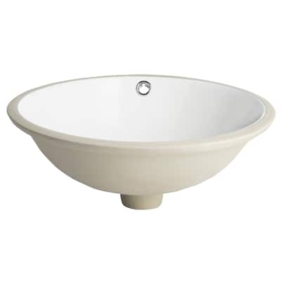 SAFAVIEH Solea Nerida Porcelain Ceramic Vitreous Round 17 Inch White Undermount Bathroom Sink - 16.9" x 16.9" x 7.1"