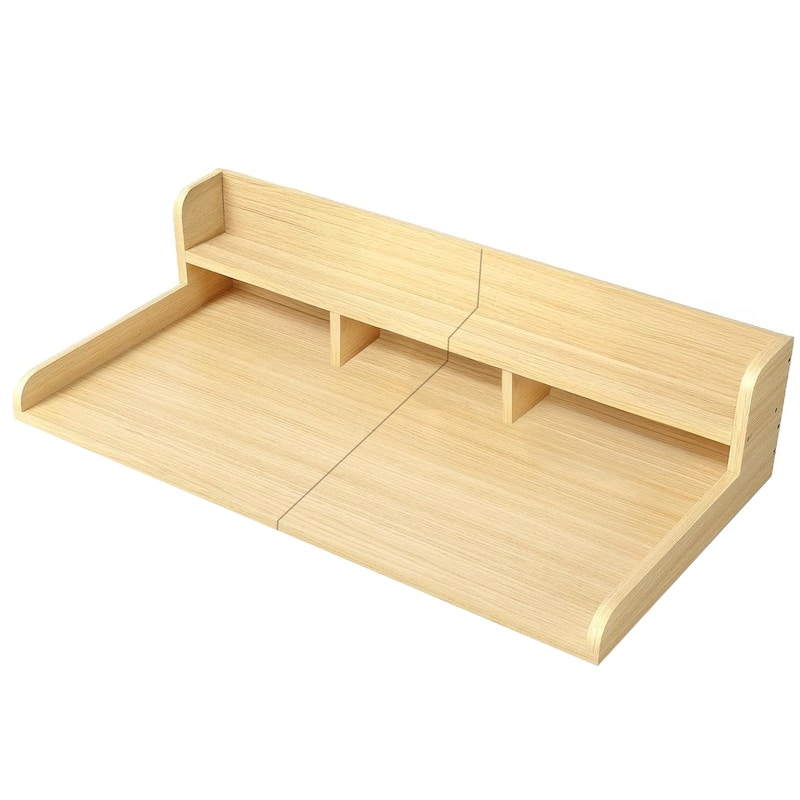 Washer Dryer Countertop, Laundry Wood Shelf Topper with Edge, 54" Width x 27.5" Depth Double Layer Organizer