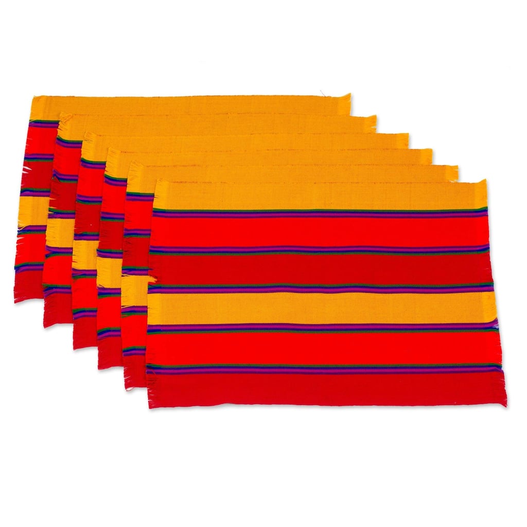 Novica Handmade Country Sunset Cotton Placemats (Set Of 6)