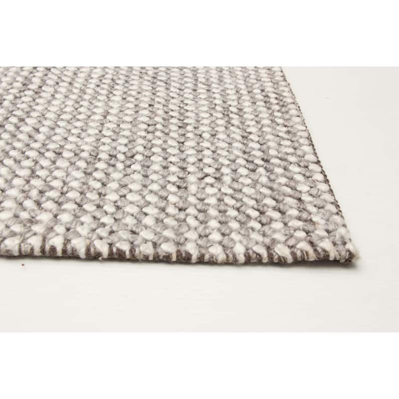 ECARPETGALLERY Braid weave Sienna Taupe Wool Rug - 5'0 x 8'3