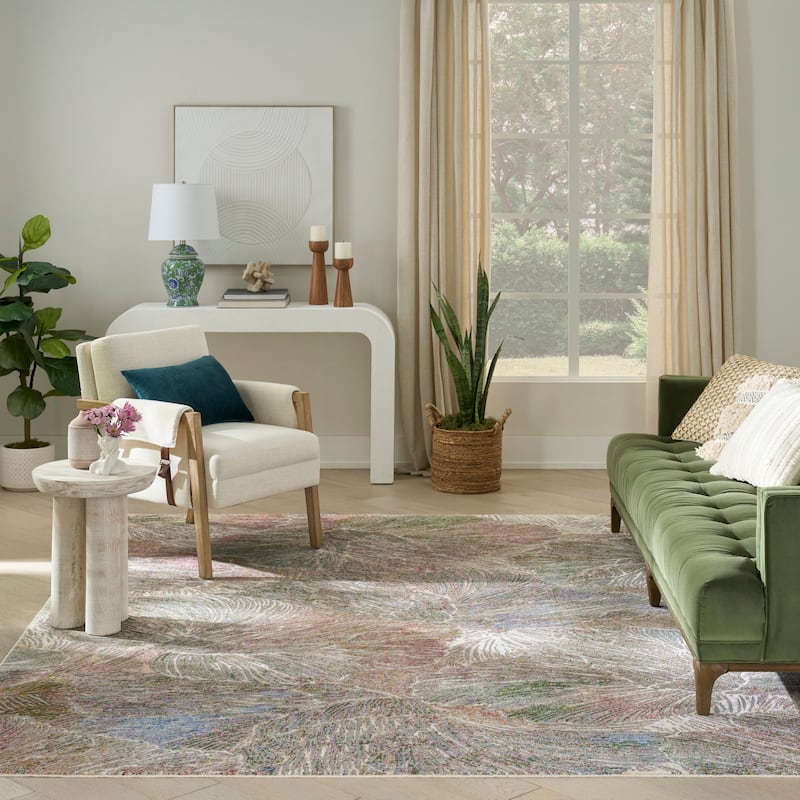 Nourison Quaint Harmony Indoor only Green Floral Area Rug