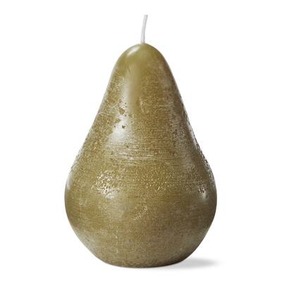 Light Green Pear Candle - Sculpted Paraffin Wax Flame Candle for Everyday Decor - 4" H x 3" L x 3" W
