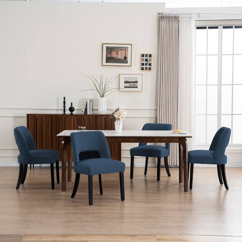 Set of 2/4/6 Modern Fabric Upholstered Dining Room Chair Kitchen Chairs with Wood legs
