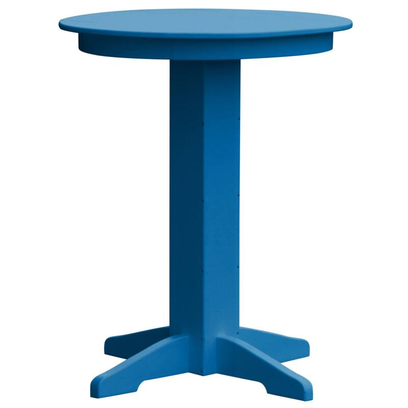 Poly Lumber Round Bar Table - 33" - Blue
