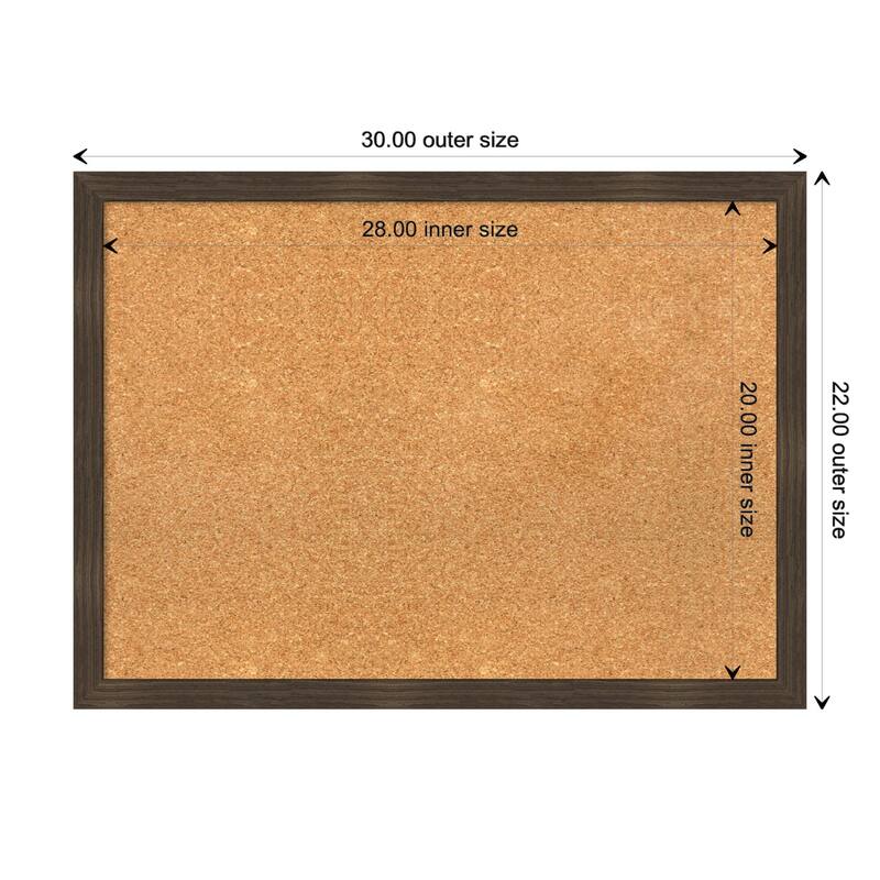 Woodgrain Stripe Wood Framed Natural Corkboard Bulletin Board - Woodgrain Stripe Chocolate - Board Size 28x20