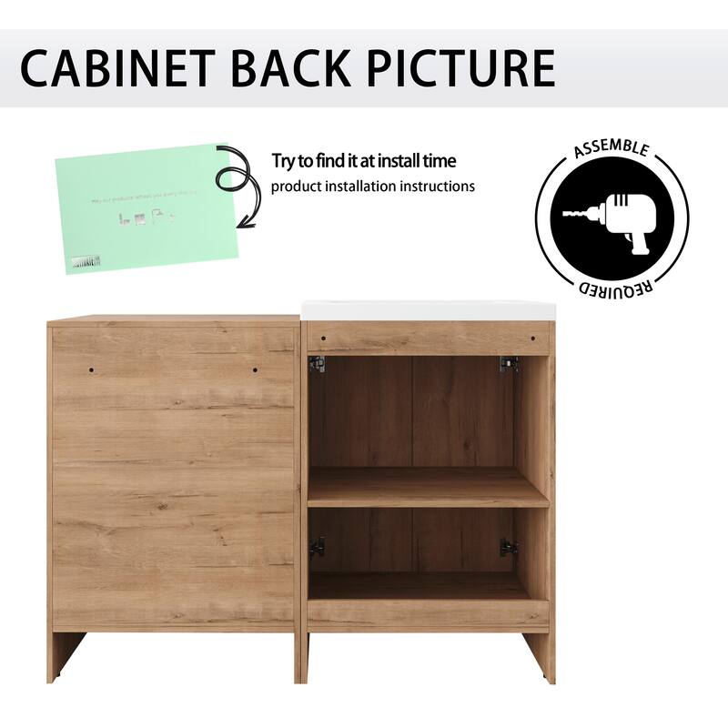 Malwee 24"/48"/72" Bathroom Vanity with Sink, FreeStanding Vanity with Soft Close Door and Adjustable Shelf