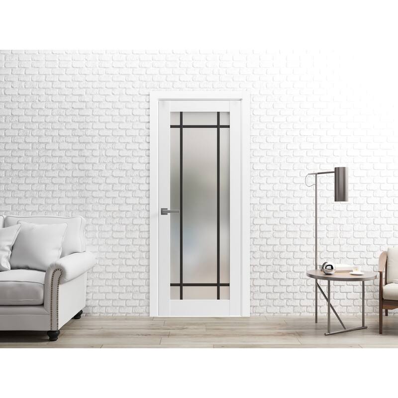 Slab Barn Door Panel 18 x 80 Planum 2112 White Silk Sturdy Finished