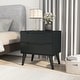 preview thumbnail 4 of 31, Bodo Mid-century Modern Wood 2-Drawer Nightstand by Carson Carrington Black