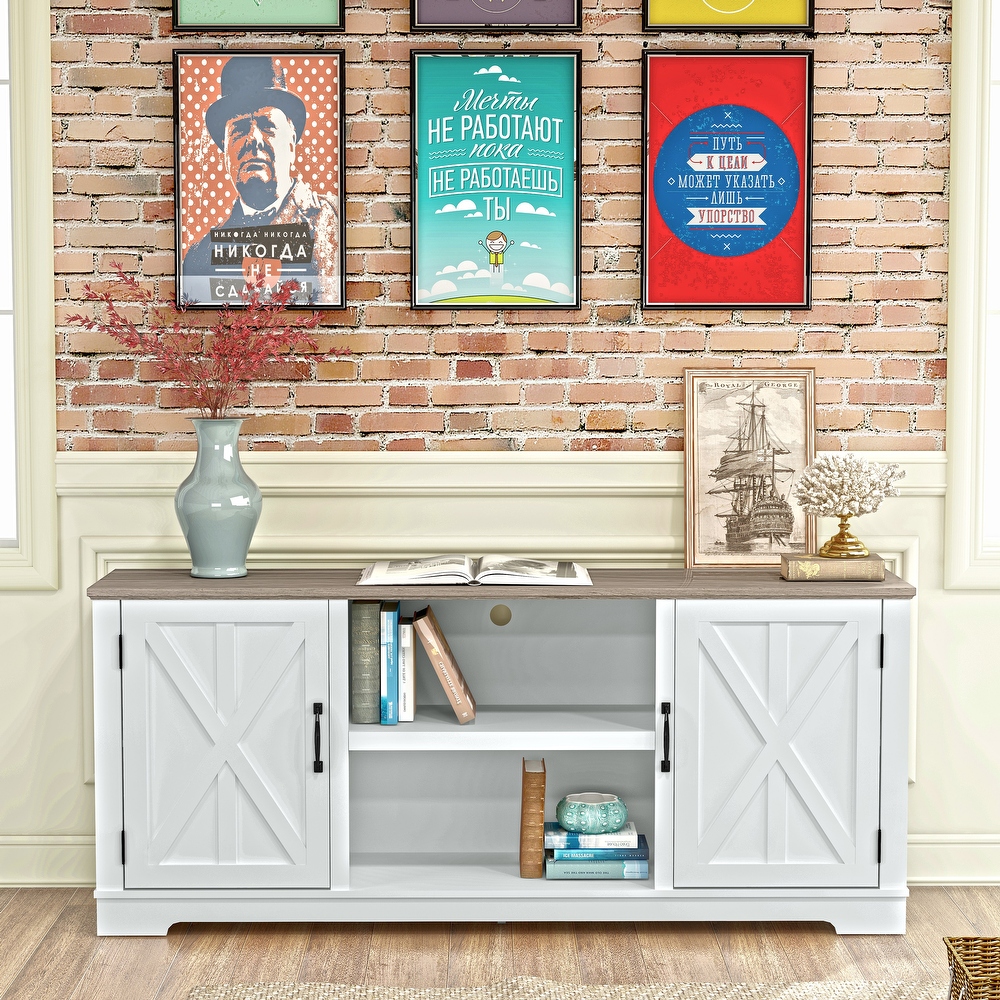 White farmhouse tv 2025 stand 70 inch