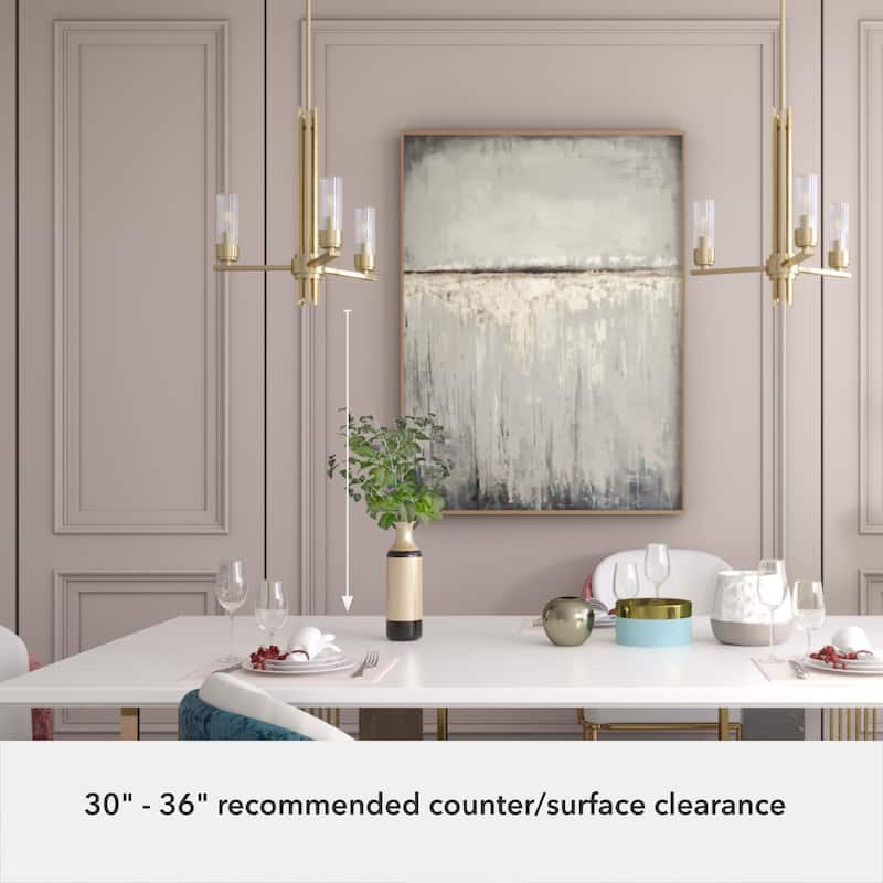 Hunter Gatz Ribbed Glass Chandelier - Dining Room, Kitchen Island, Entry - Glam, Contemporary, Transitional