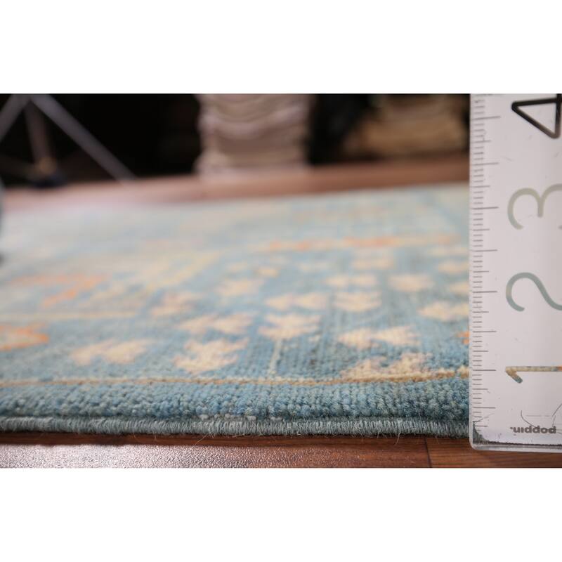 Light Blue Kazak Accent Rug Hand-Knotted Wool Carpet - 3'1" x 4'4"