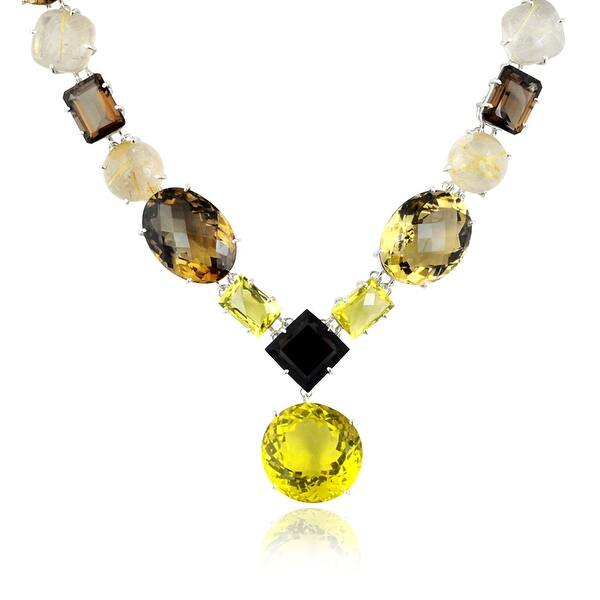 Shop Quartz Sterling Silver Round Y Shape Necklace By Orchid Jewelry On Sale Overstock 20000716