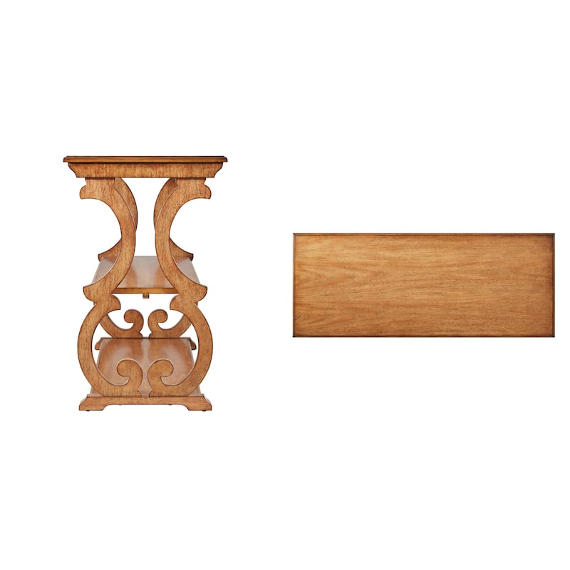 Eldoria Wood Scroll Sofa Table