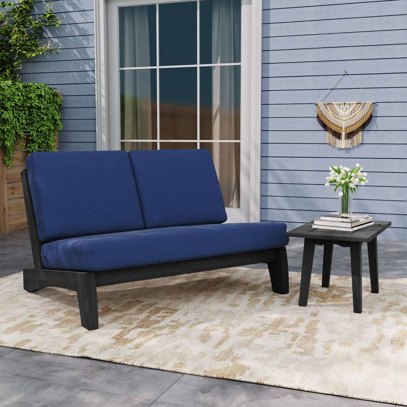 Outdoor Sectional Furniture Teak Conversation Set with Side Table