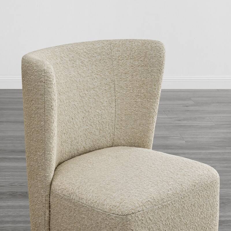 Brian Modern Dining Chairs with Casters&Wood Base Set of 2
