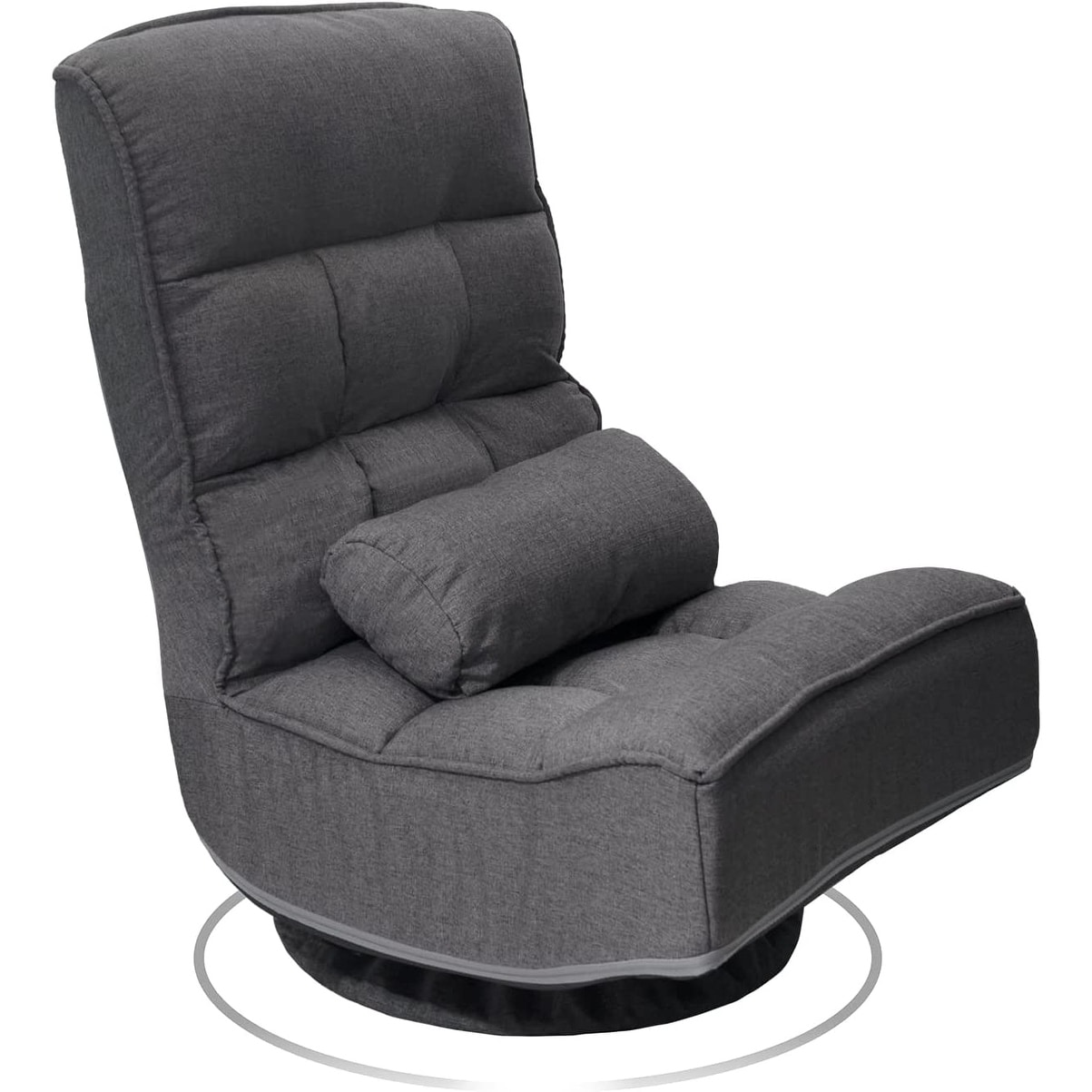 360° Swivel Gaming Chair, Adjustable Folding Floor Chair with Pillow