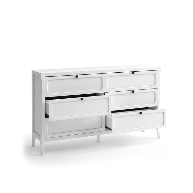 Eugenie Chest of 6 Drawers - White - 6-drawer