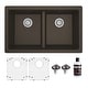 preview thumbnail 8 of 69, Karran 32" Undermount Double Equal Bowl Quartz Kitchen Sink Kit - 32" x 19.5" x 9" Brown