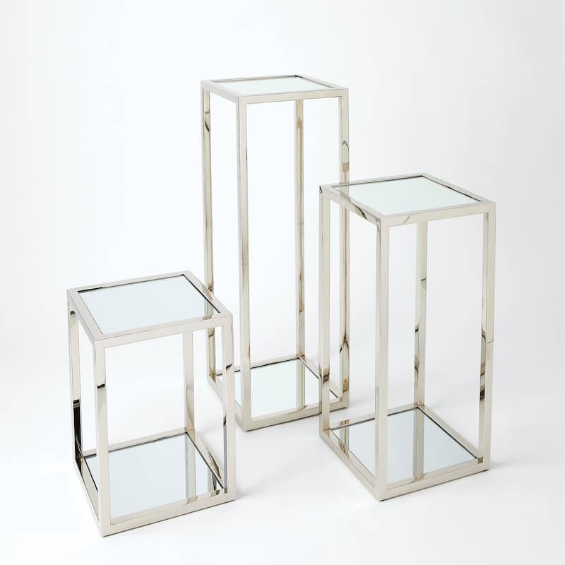 Escher Pedestal/Planter-Nickel-Sm