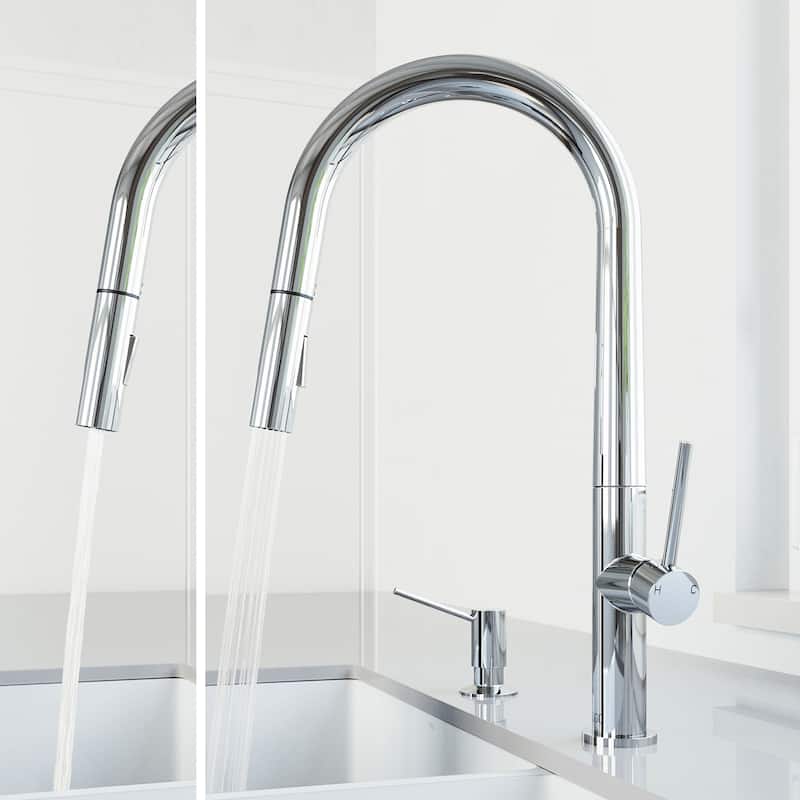 VIGO Greenwich 18" H Single Handle Pull-Down Sprayer Kitchen Faucet
