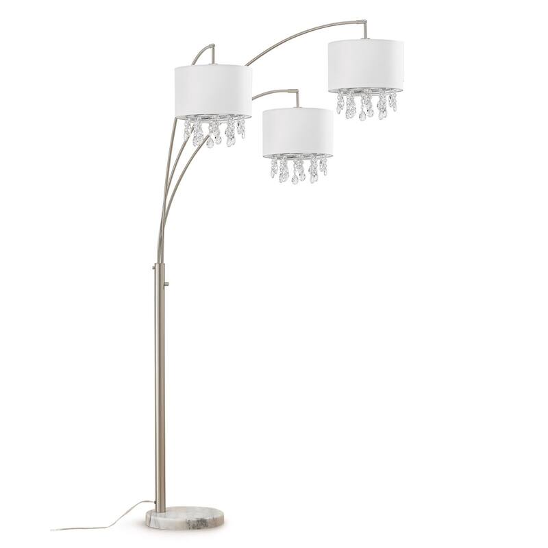 Silver Orchid Ferrari 3-light Crystal Pendants Arch Floor Lamp