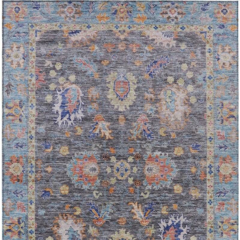 HomeRoots Floral Traditional Rectangle Outdoor Rug