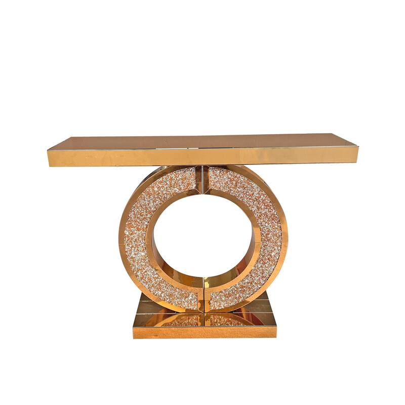 O-Shaped Handicrafts Mirror Console Table for Living Room