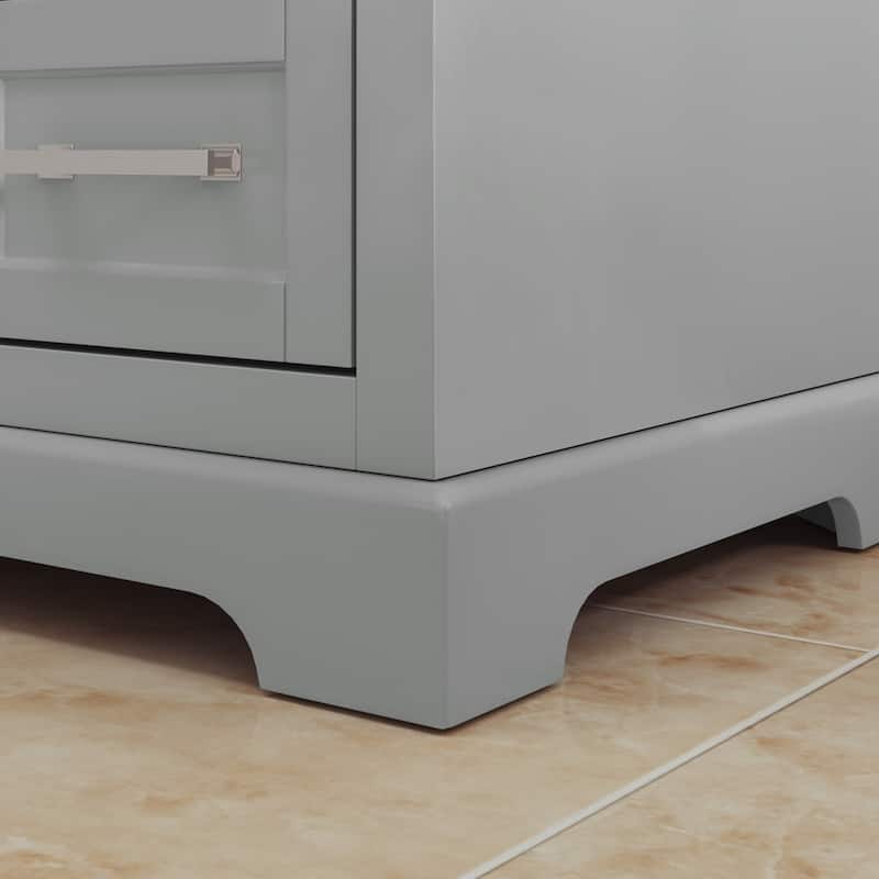 36/48/60 in. Bathroom Vanity in Wood with Ceramic Undermount Sink, Vanity with soft close Drawers