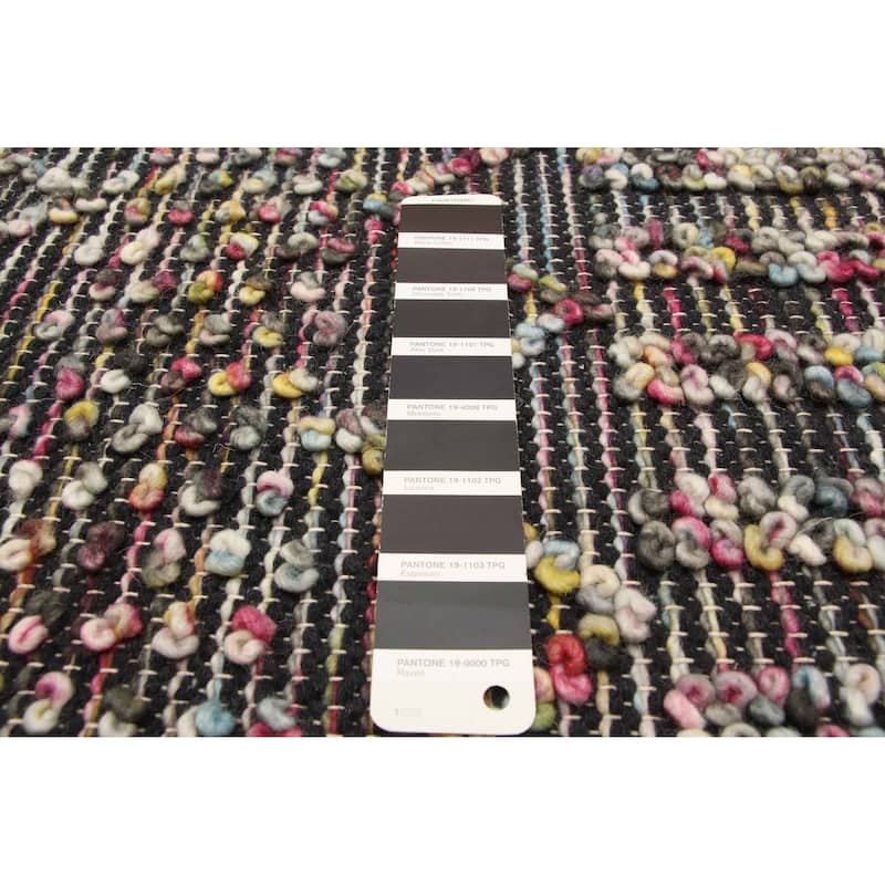 ECARPETGALLERY Braid weave Sienna Black Wool Rug - 5'2 x 7'6