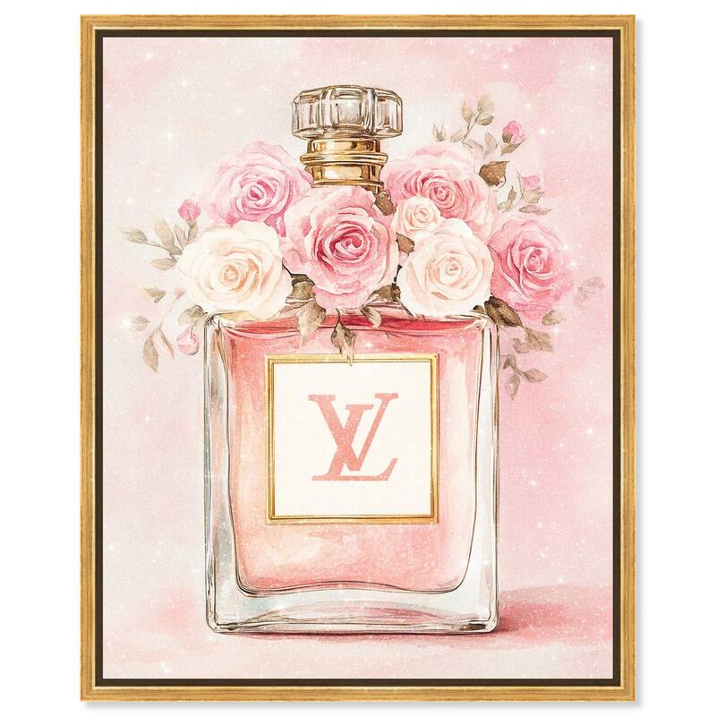 Delicate Floral Perfume Blush Canvas by Art Remedy - Gold - 24" x 30"