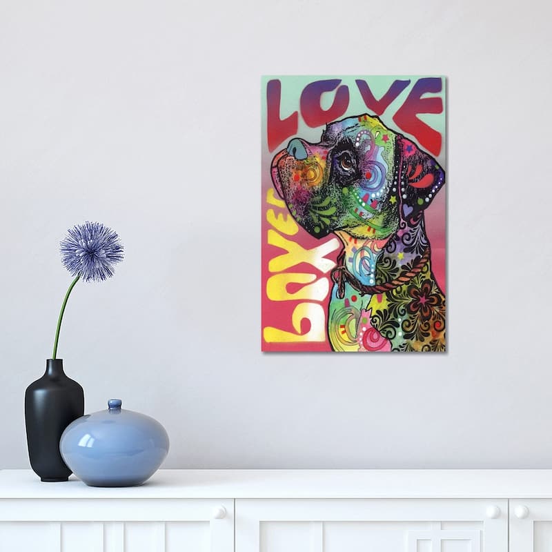 iCanvas "Boxer Love" by Dean Russo Canvas Print - 18x12x1.5