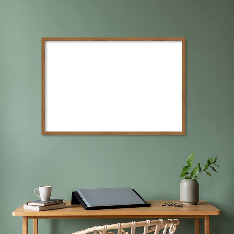 Amanti Art Carlisle Blonde Narrow Framed Dry Erase Magnetic Board