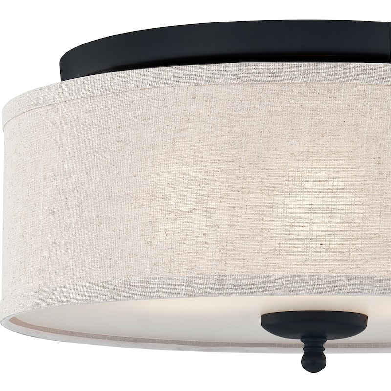 Quoizel Blanche Matte Black 3-light Flush Mount