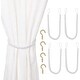 preview thumbnail 1 of 3, 2 Pairs Curtain Tiebacks with Hooks 26" - White White