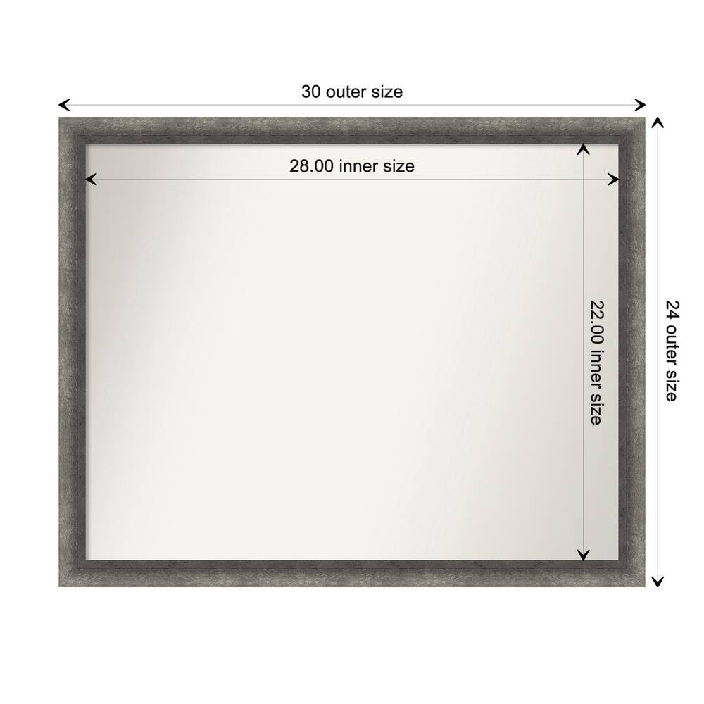 Burnished Concrete Narrow Non-Beveled Wood Framed Wall Mirror - Burnished Concrete Narrow